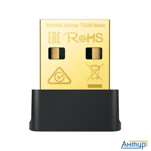 Tp-link Archer T2ub Nano Ac600 Ультракомпактный двухдиапазонный Wi-fi Usb-адаптер Bluetooth 4.2