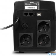 Источник бесперебойного питания Ups Sven Pro 1500 (1000 Wa, Lcd, Usb, Rg-45, 3 евро розетки )