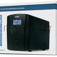 Источник бесперебойного питания Ups Sven Pro 1500 (1000 Wa, Lcd, Usb, Rg-45, 3 евро розетки )