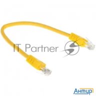Патч-корд Utp Cablexpert кат.6, 0.25м, литой, многожильный (жёлтый)
