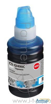 Cactus Чернила Cs-gi490c для Canon Pixma G1400/g2400/g3400, голубой, 100мл