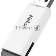 Флеш Диск Netac U185 64gb  Nt03u185n 064g 20wh , Usb2.0, с колпачком, пластиковая белая