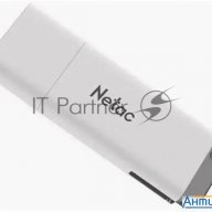 Флеш Диск Netac U185 64gb  Nt03u185n 064g 20wh , Usb2.0, с колпачком, пластиковая белая