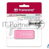 Считыватель карты памяти Transcend All In1 Multi Card Reader, Pink