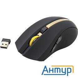 Oklick 495mw черный/золотистый Мышь оптическая (1600dpi) беспроводная Usb (6but) [998168]