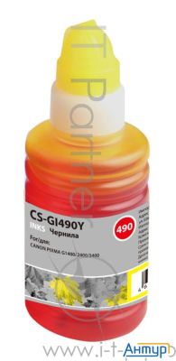 Cactus Чернила Cs-gi490y для Canon Pixma G1400/g2400/g3400, желтый, 100мл