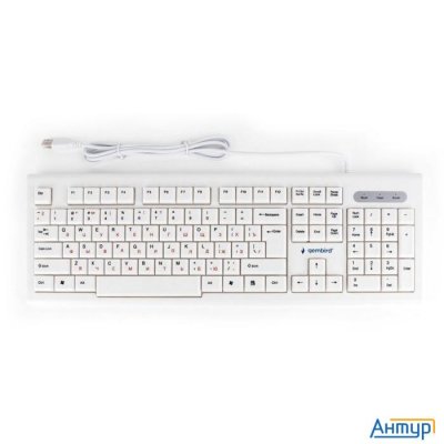 Клавиатура Gembird Kb-8354u, Usb, бежевый/белый, 104 клавиши, кабель 1,45м