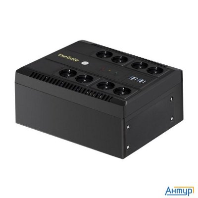 Exegate Ex293853rus ИБП Exegate Neo Nnb-600.led.avr.8sh.ch <600va/360w, Led, Avr, 8*schuko, 4*usb-по