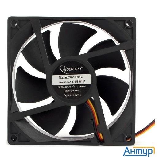 Gembird Вентилятор 92x92x25 гидродинамический тихий 3 Pin/4pin Molex провод 30 см [s9225h-3p4m]