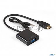 Кабель-переходник Hdmi-vga Exegate Ex-hdmim-vgaf-3.5jacks-0.3 (19m/15f, 0,3м + аудио 3.5mm Jack M 0,