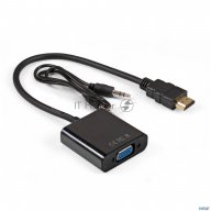Кабель-переходник Hdmi-vga Exegate Ex-hdmim-vgaf-3.5jacks-0.3 (19m/15f, 0,3м + аудио 3.5mm Jack M 0,