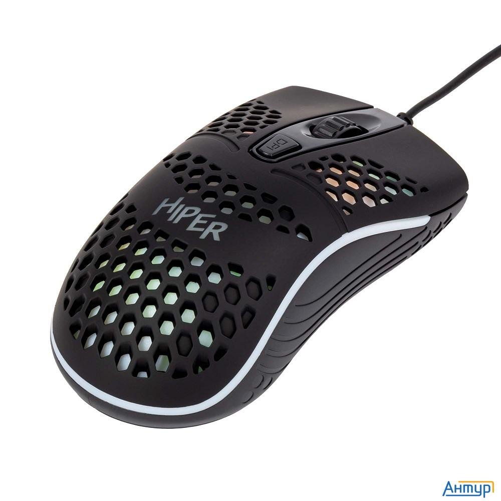 Мышь игровая Hiper A-4 Kite {3200 Dpi, 4 кнопок, Usb кабель 1.5м, черный}