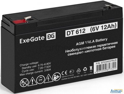 Батарея Exegate Ep234537rus Dt 612/exg6120 (6v 12ah) клеммы F1