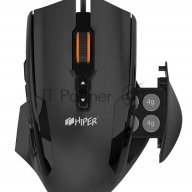 Игровая мышь чёрная Hiper Qm-3 Solatris (usb, 12 кнопок, 10800 Dpi, Pmw3366, Omron, Rgb подсветка, р