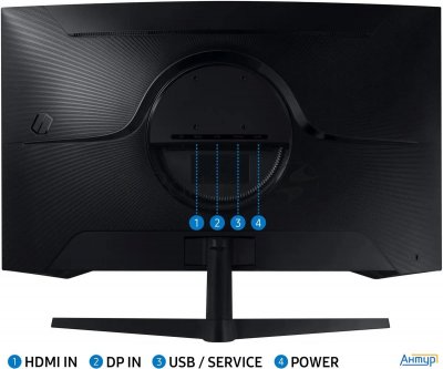Монитор Samsung 27" Odyssey G5 S27cg550ei черный Va Led 1ms 16:9 Hdmi матовая 300cd 178гр/178гр 2560