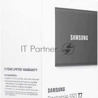Твердотельный накопитель Samsung Ssd 2tb T7, Usb Type-c, R/w 1000/1050mb/s, Titanium