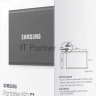 Твердотельный накопитель Samsung Ssd 2tb T7, Usb Type-c, R/w 1000/1050mb/s, Titanium