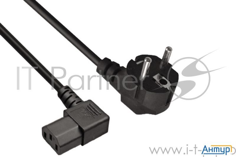 Кабель питания Exegate Pc 1,2 Officepc 450w  Евровилка Schuko   С13 угловой  Vde 250v черный, 1.2м