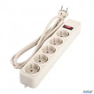 Perfeo сетевой фильтр "real Power", 5,0м, 5 розеток, 16А, 3500 Вт, тройная защита, серый.