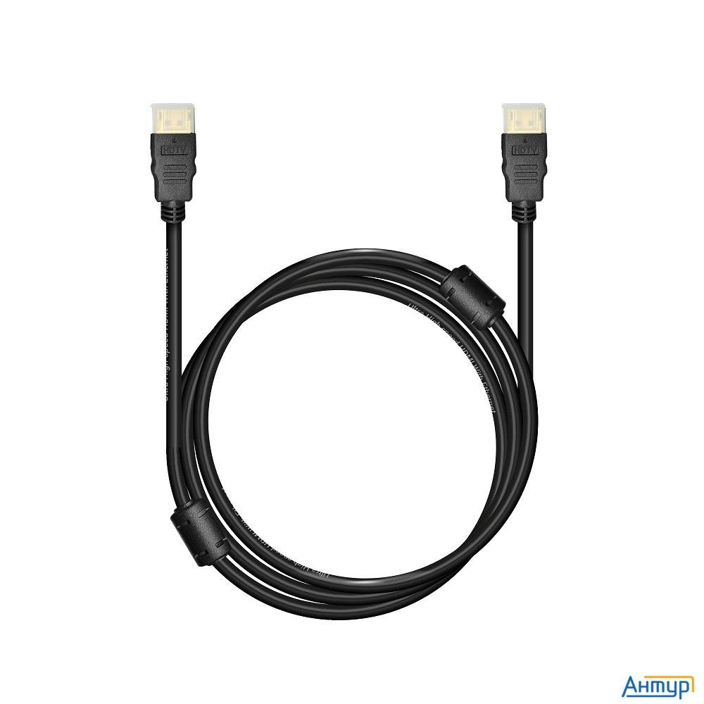 Bion Кабель Hdmi V2.1, 19m/19m, 3d, 8k Uhd, экран, ферритовые кольца, 1м, черный [bxp-hdmi21-010]