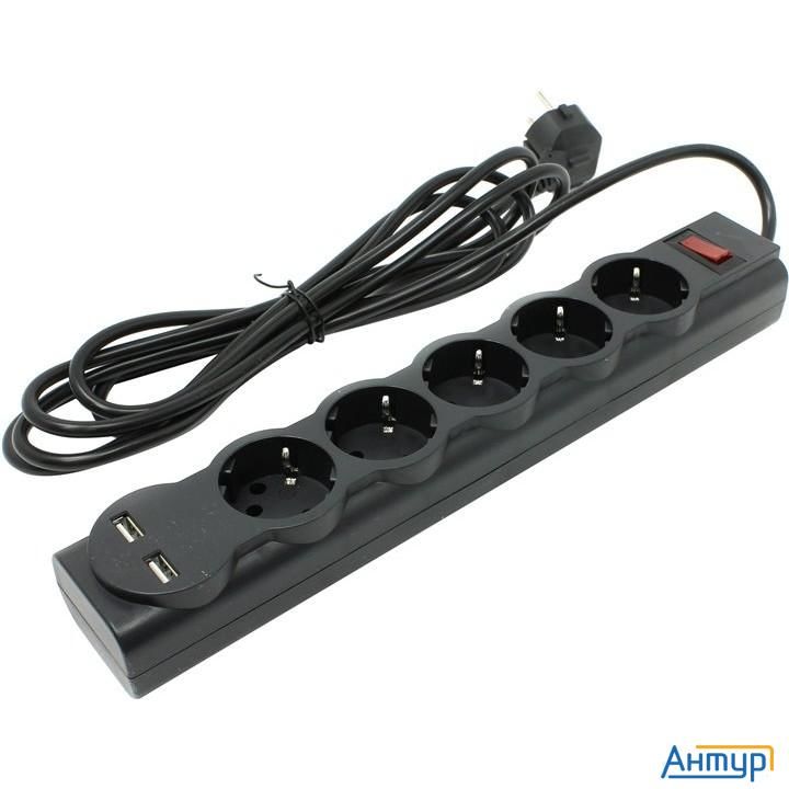 Defender Фильтр Dfs 753 3.0 м, 5 розеток, 2xusb, 2.1a (99753)