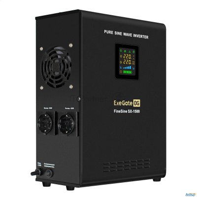 ИБП (инвертор, синус, для котла, настенный) Exegate Finesine Sx-1500.lcd.avr.2sh <1500va/1050w, чист