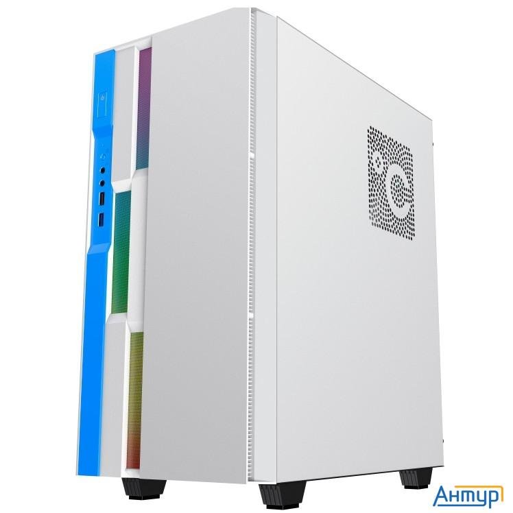 Gamemax Корпус Brufen C3 Wb без БП, Midit, Atx, Бело-гол, Зак. стекл., Usb 3.0, 1*120; 1*140мм вент.