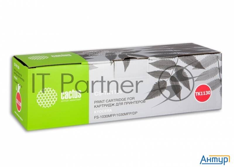 Тонер-картридж Cactus Cs-tk1130 для Kyocera Fs-1030mfp/fs-1130mfp,чёрный 3000 стр.
