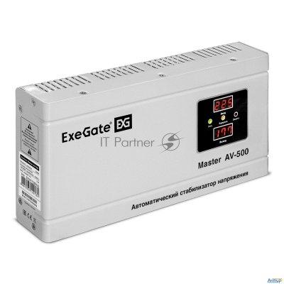 Exegate Ex291736rus Стабилизатор напряжения Exegate Master Av-500 (500ВА, 140-260В, цифр. индикация