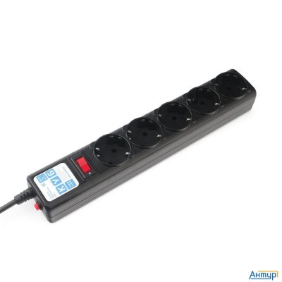 Powercube Фильтр-удлинитель (spg5-В1) 0.5 м, 5 розеток, д/подкл. к Ups (c14),10А/2,2кВт, черный