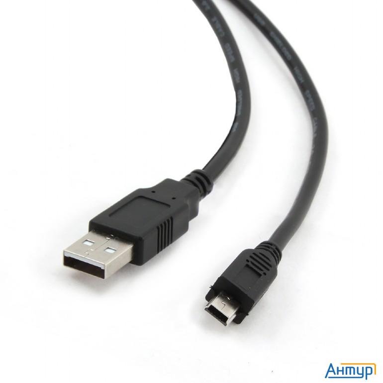 Bion Кабель интерфейсный Usb 2.0 Am/minibm, позолоченные контакты, ферритовые кольца, 1.8м, черный [