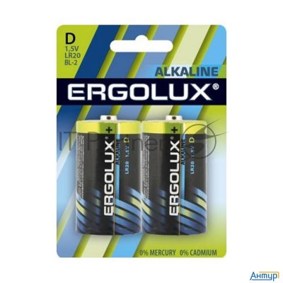 Элемент питания алкалиновый Lr20 Bl-2 Lr20 Bl-2 1.5В Alkaline (блист.2шт) Ergolux 11752
