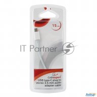 Переходник Cablexpert Переходник Usb, Usb Type-c/jack3.5f, пакет (cca-uc3.5f-01-w)