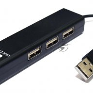 Кабель-адаптер 5bites Ua2-45-06bk  Usb2.0 / 3*usb2.0 / Rj45 100mb / Black