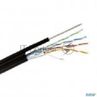 Кабель витая пара F/utp, категория 5e, Pe, 4pr, 24awg, внешний, черный, с тросом, 305 м