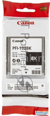 Картридж струйный Canon Pfi-102bk (0895b001) черный, 130 мл., для Ipf605, Ipf610, Ipf650, Ipf655, Ip