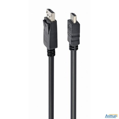 Cablexpert Кабель Displayport->hdmi, 5м, 20m/19m, черный, экран, пакет (cc-dp-hdmi-5m)