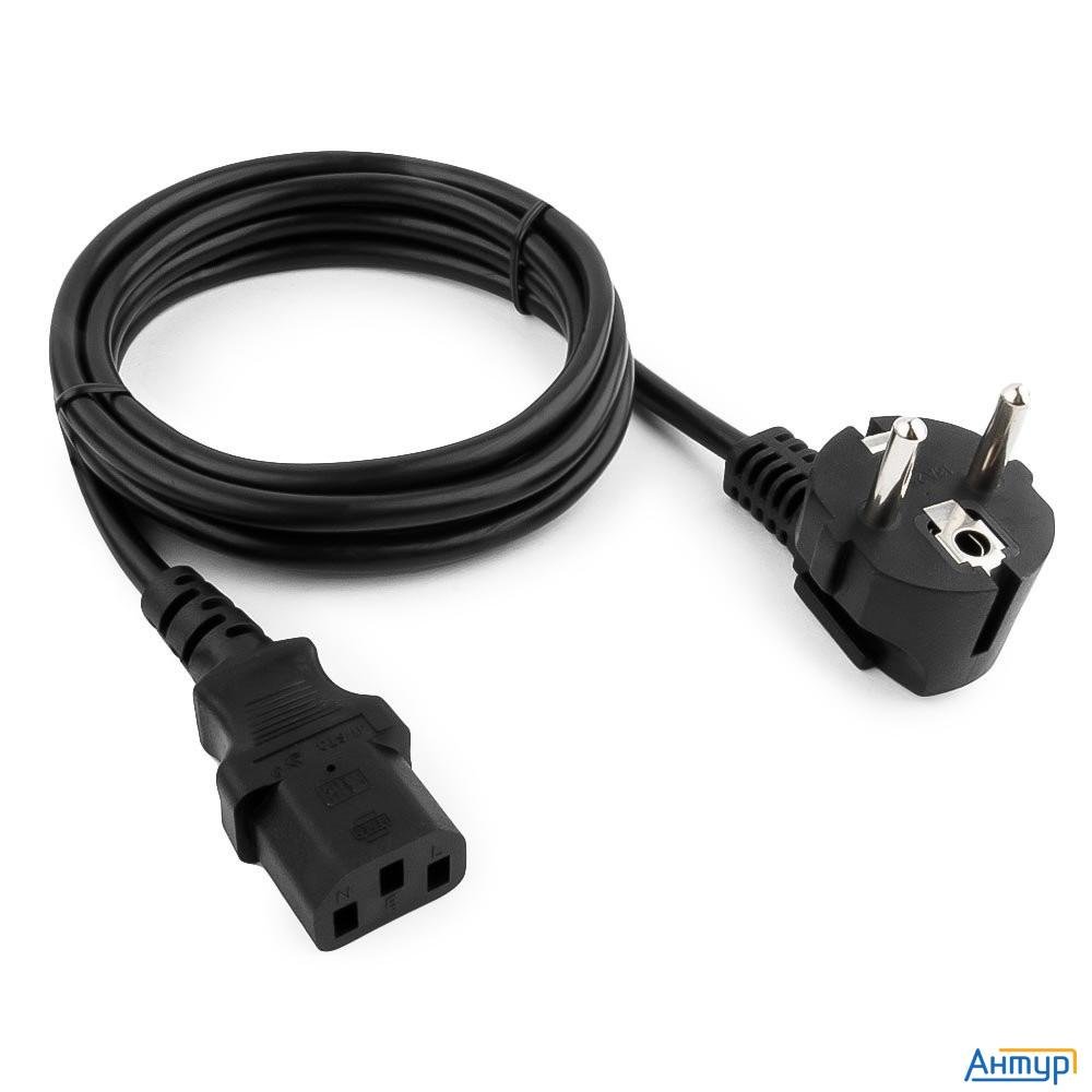 Кабель питания Cablexpert (ru) Schuko-c13, 3x1.5мм2, 10a, с заземлением, медь, 1.5м, черный,пак (pc-
