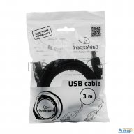 Кабель Gembird Ccf-usb2-ambm-10 Usb 2.0 кабель Pro  для соед. 3.0м Am/bm  позол.конт., фер.кол., пак
