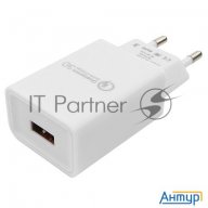 Адаптер питания Cablexpert Mp3a-pc-16, Qc 3.0, 100/220v - 1 Usb порт 5/9/12v, белый