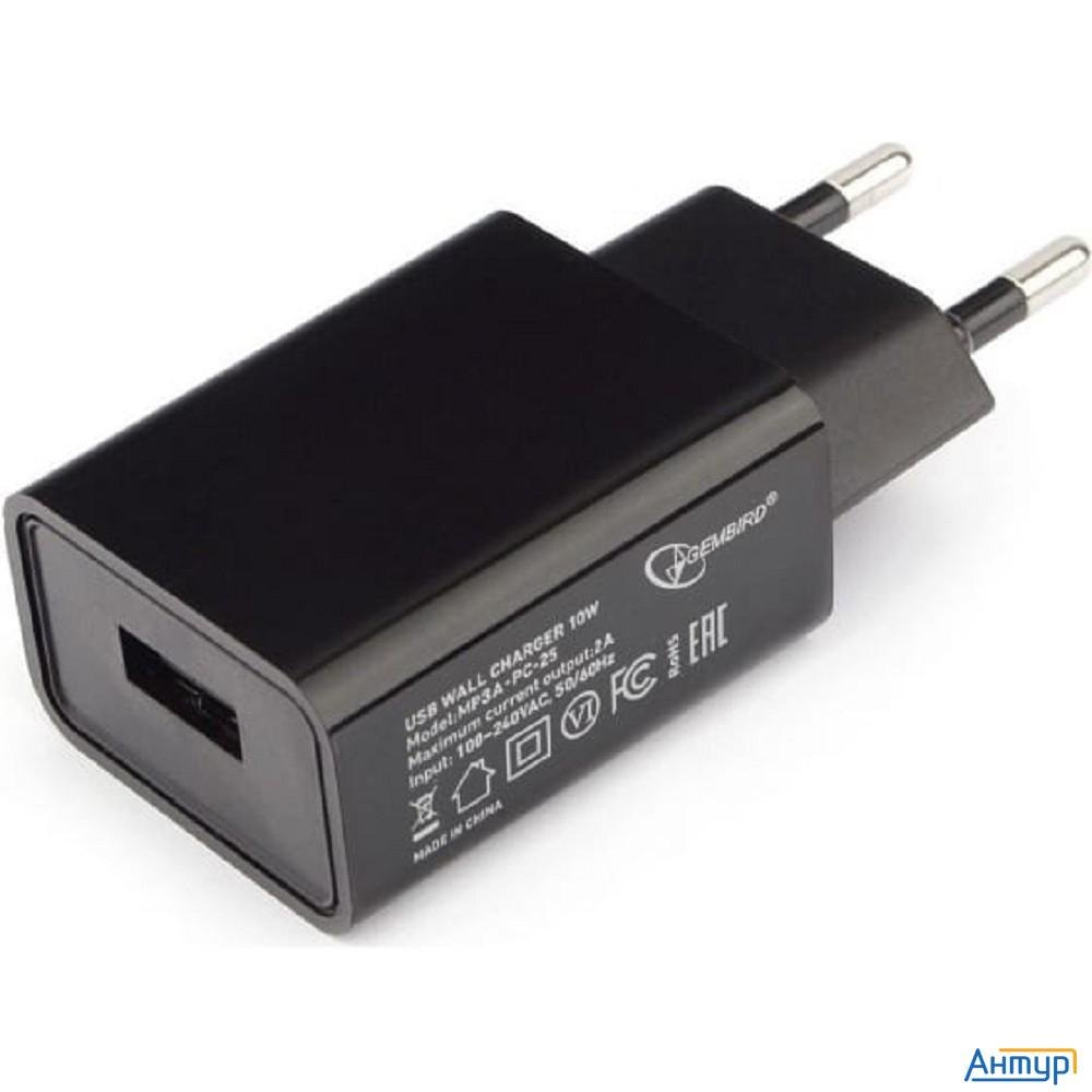 Cablexpert Зарядное устройство 10.5Вт, 2.1А, 1xusb, черный, пакет (mp3a-pc-25)