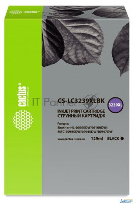 Картридж струйный Cactus Cs-lc3239xlbk черный (129мл) для Brother Hl-j6000dw/j6100dw