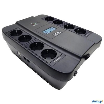 Powercom Spider Spd-1100u Lcd ИБП {line-interactive, 1100va / 605w, 8xeuro: 4 с резервным питанием,