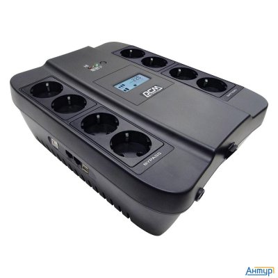 Powercom Spider Spd-550u Lcd Usb ИБП {line-interactive, 550va / 330w, 8xeuro: 4 с резервным питанием
