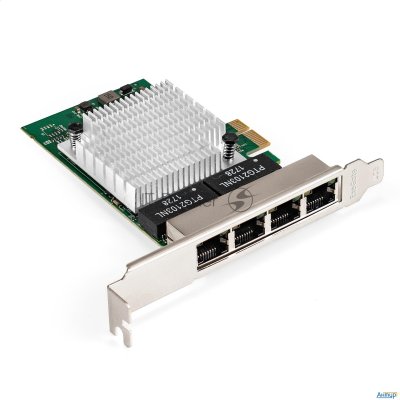 Сетевой адаптер Exegate Exe-564 (pci-e X1 V2.0, 4xrj45, Utp 10/100/1000mbps, Realtek Chipset Rtl8111