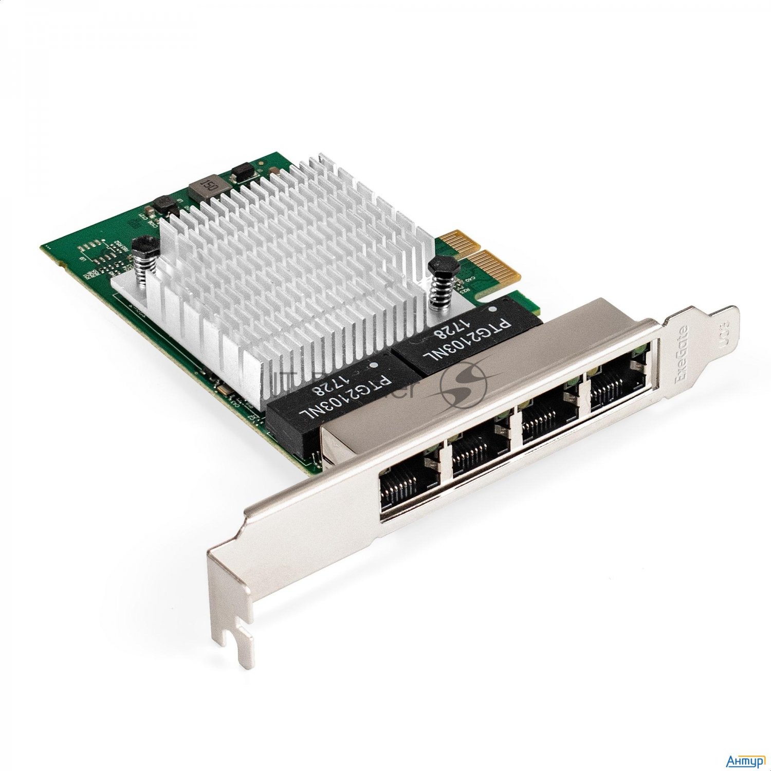 Сетевой адаптер Exegate Exe-564 (pci-e X1 V2.0, 4xrj45, Utp 10/100/1000mbps, Realtek Chipset Rtl8111