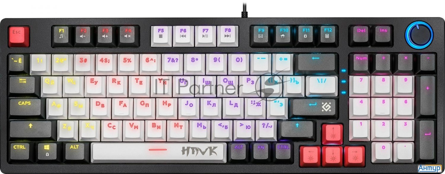 Механическая клавиатура Defender Hawk Gk-418 Ru,радужн,97кн,1,5м,крас.свитч.