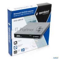 Внешний Dvd-привод с интерфейсом Usb Gembird Dvd-usb-03 пластик, черный