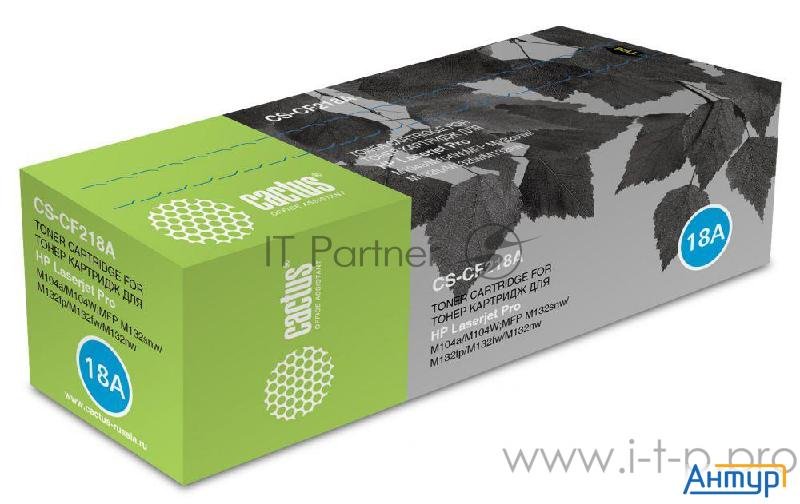 Тонер Картридж Cactus Cs Cf218a черный  1400стр.  для Hp Lj M104/ M132