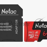 Флеш карта Microsd Card Netac P500 Extreme Pro 64gb, Retail Version W/sd Adapter